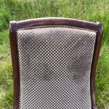 Voltaire wooden armchair in mahogany wood