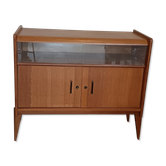Vintage glass front sideboard from the 1950s - 1960s