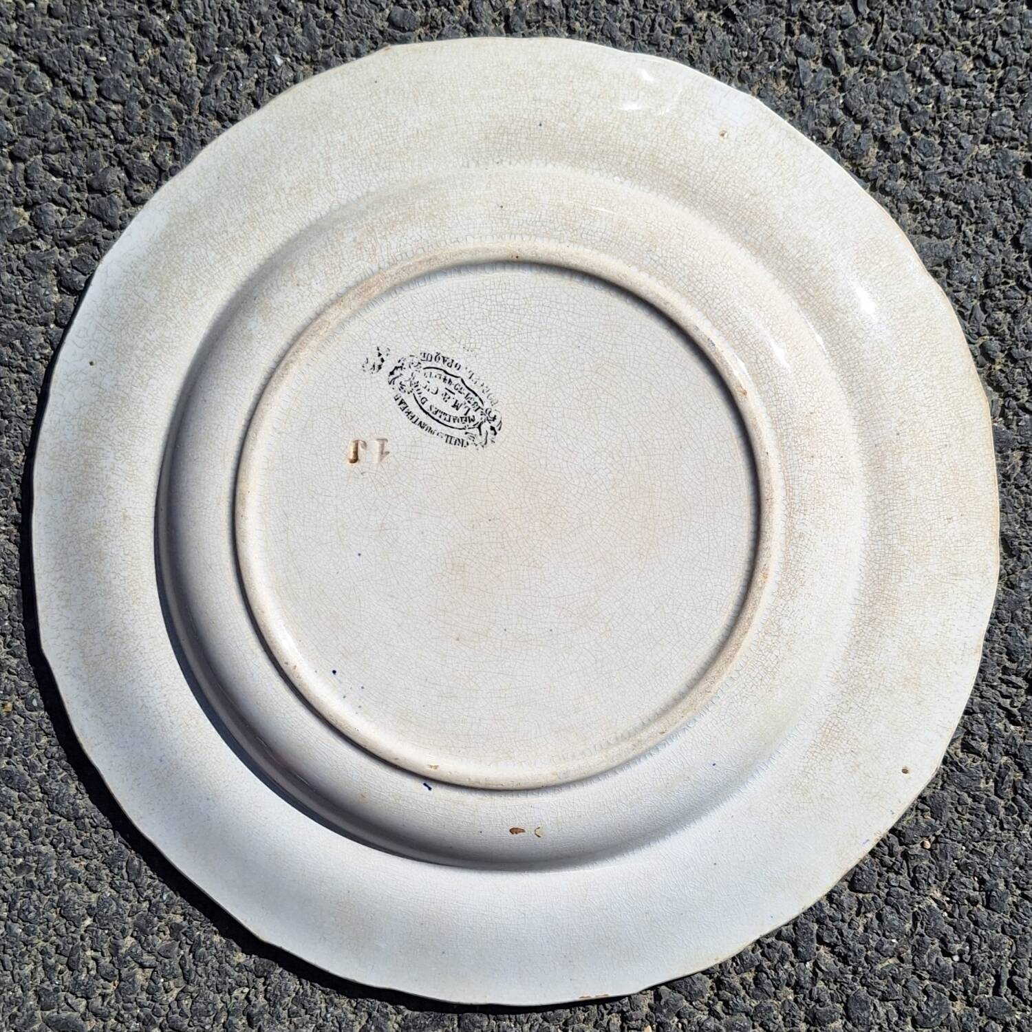 Creil and Montereau porcelain plate with Chinese decor