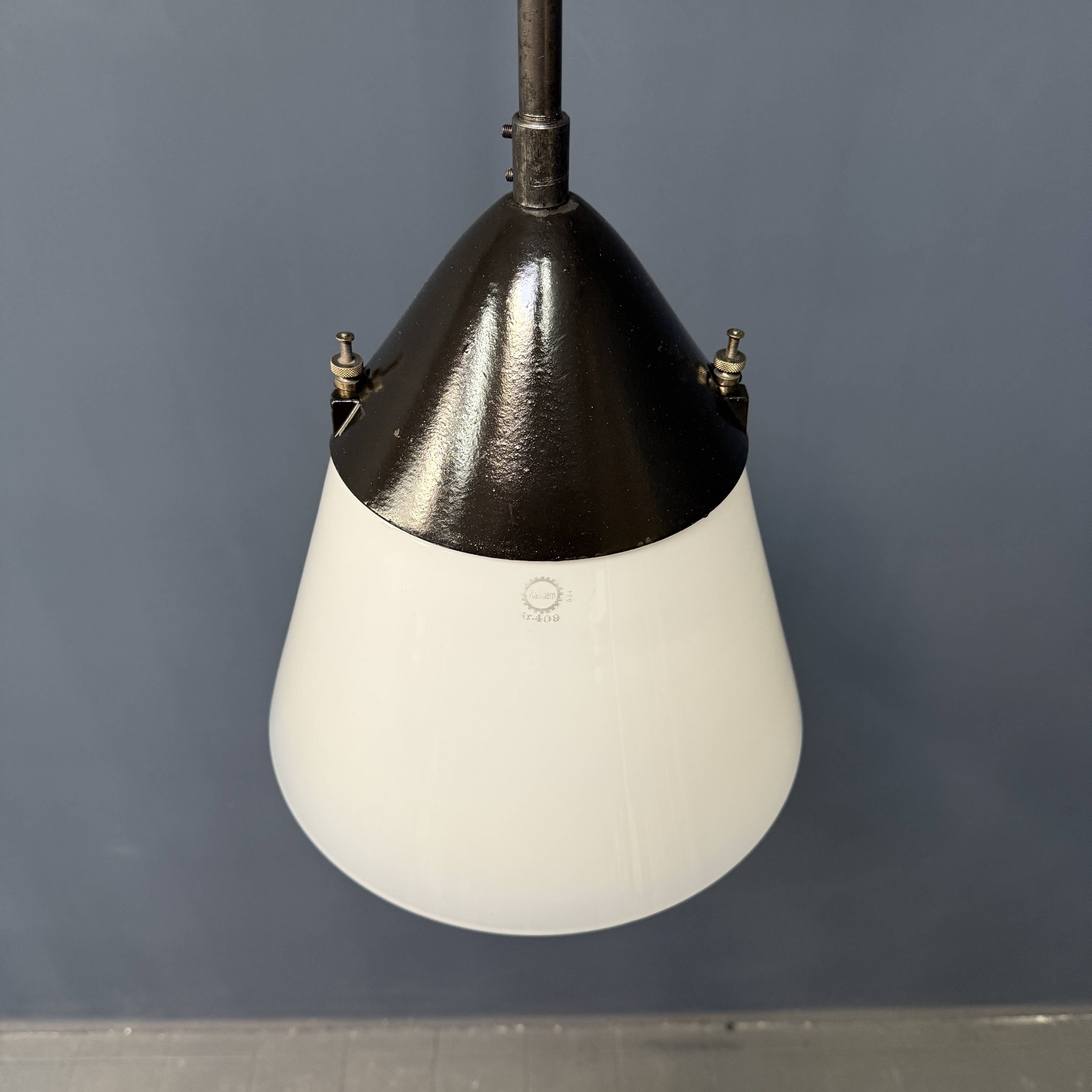 Opaline glass Kandem pendant lamp model 409