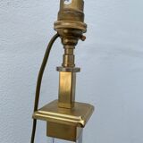 Plexiglas and brass lamp with original pagoda-shaped paper lampshade