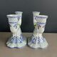 Pair of Gien earthenware candlesticks - lamp bases - Ref 1170