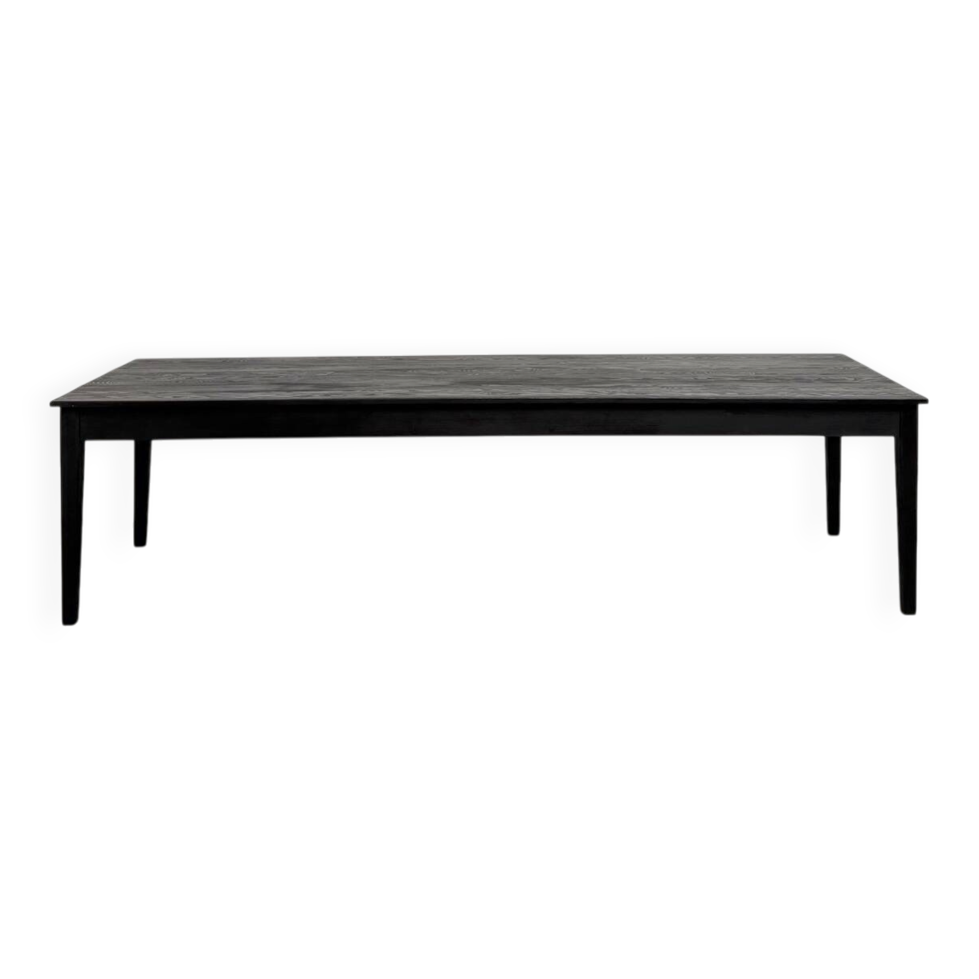 Large burnt wood table Shou Sugi Ban - 300 x 90 cm