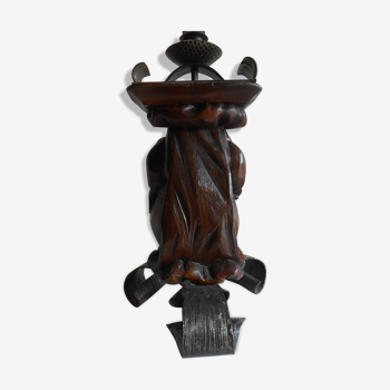 Vintage lamp anthropomorfe carved wood