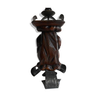 Lampe vintage anthropomorfe bois sculpte