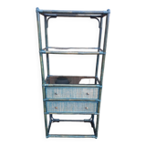 Rattan and bamboo shelf
