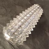 Conical tulip in white glass with spikes