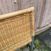 Scandinavian bed foot in bamboo, rattan, and wicker 1990 140cm