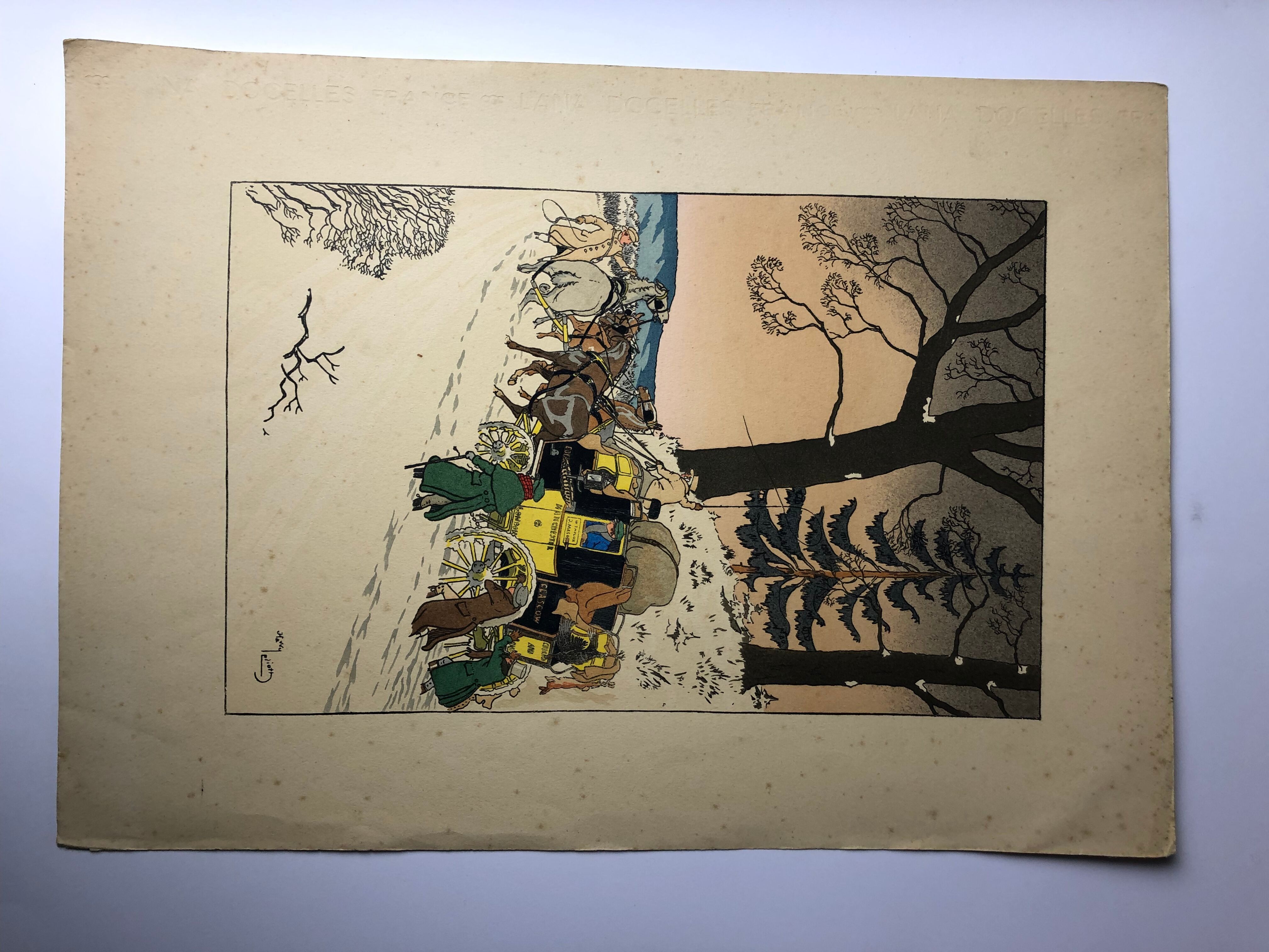 Harry Eliott Engraving Diligence under the snow