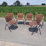Set of 6 Italian design chairs 70s