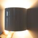 Vintage half round wall lamp - white metal