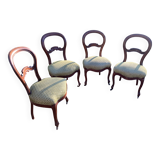 4 chaises Louis Philippe en acajou massif, XIXe siècle