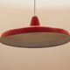 Danish red metal pendant lamp, industrial style, 1960s