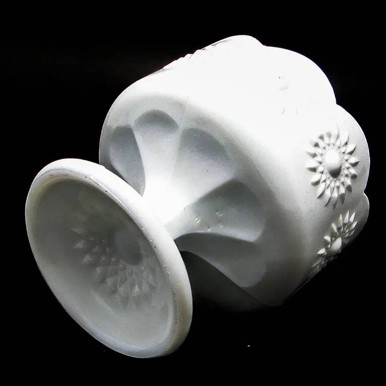 Sugar bowl postmodernism, pressed glass, Ząbkowice, Poland, 1970s
