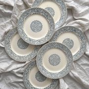 6 iron earthenware flat plates "Renaissance" Creil et Montereau