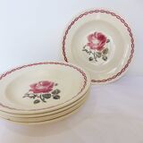 6 vintage Badonviller soup plates, Germaine model 220635