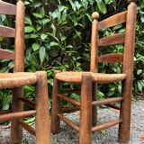 Pair of chairs, rustic finish, 1940-1950