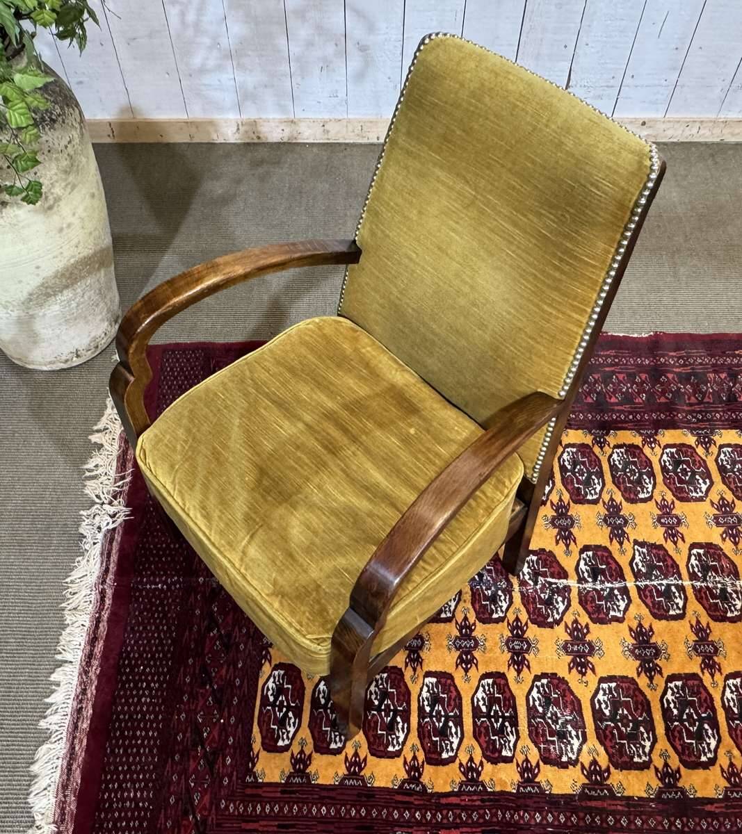 1950s English bridge chair in beech.
