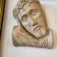 Head of jesus christ plaster sculpture signed courtin to hang