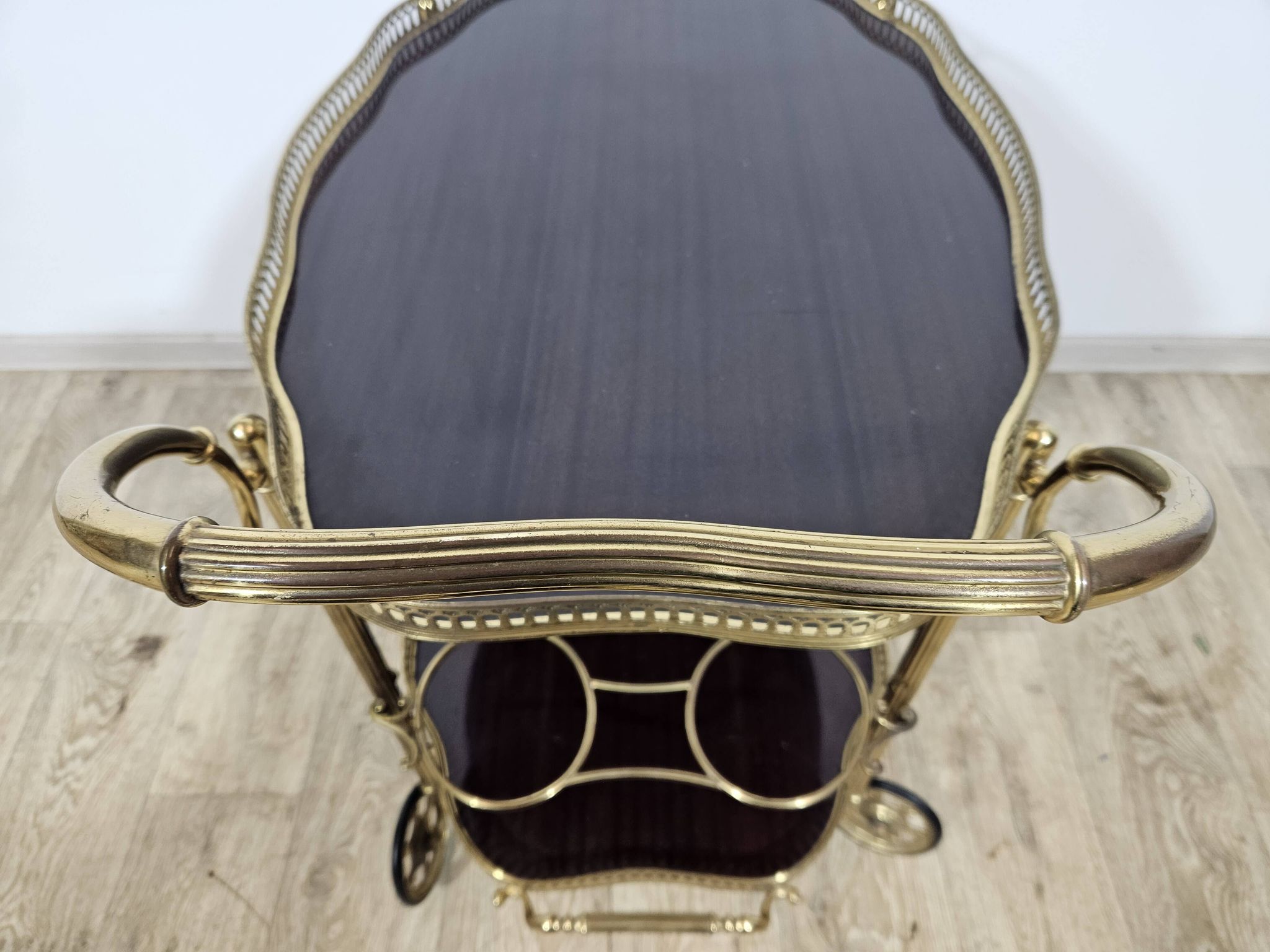 Luxurious bar cart, Maison Jansen, Hollywood Regency, France, 1950s/70s.