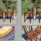 4 chairs bistrot n ° 14 and n ° 18 early twentieth