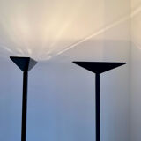 Pair of vintage geometric floor lamps model "206863" , Pierre Disderot for Glass and Light, France 1980
