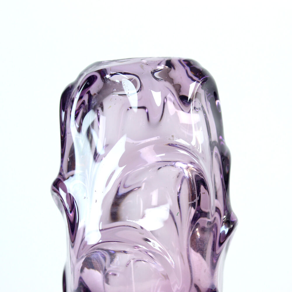Vase en verre par Jan Beranek pour Skrdlovice, Tchécoslovaquie années 1960