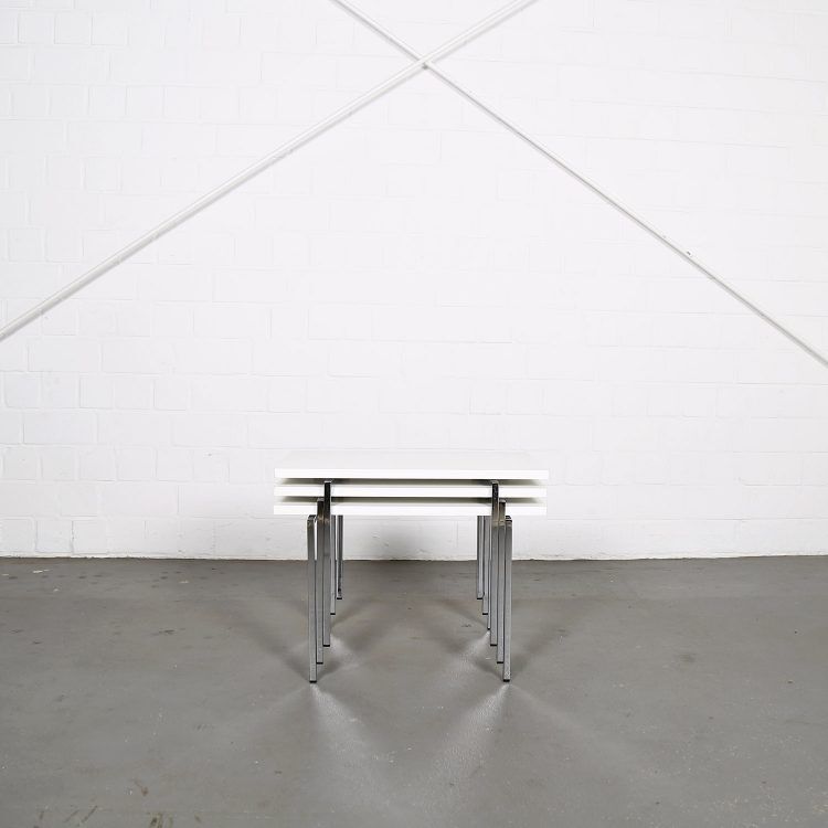 Modernist stackable tables by Trix & Robert Haussmann