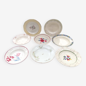 Assortiment de 8 assiettes creuses