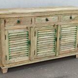 3-door sideboard with shutters, 3 wooden drawers