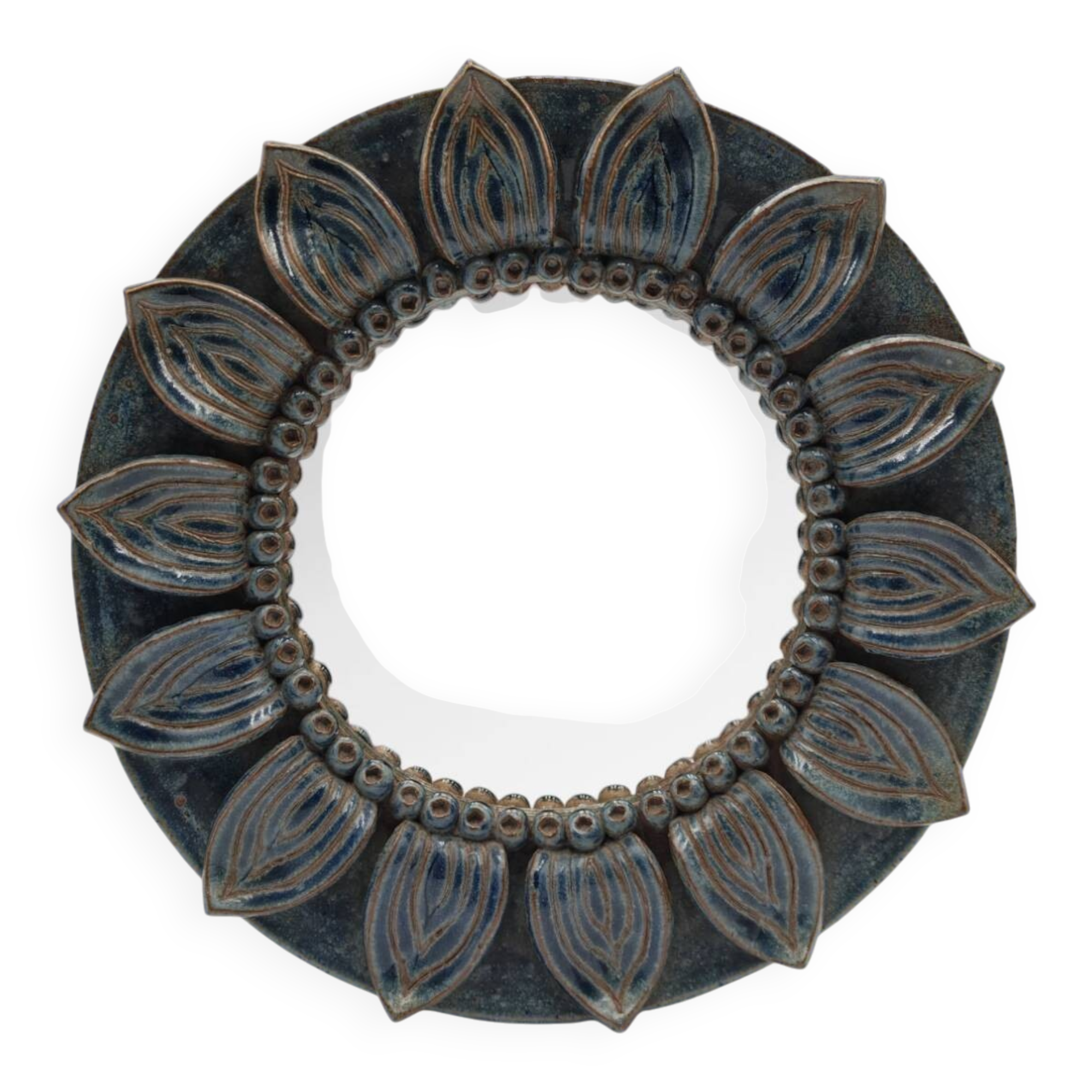 Stoneware mirror by André Bodin - 1981