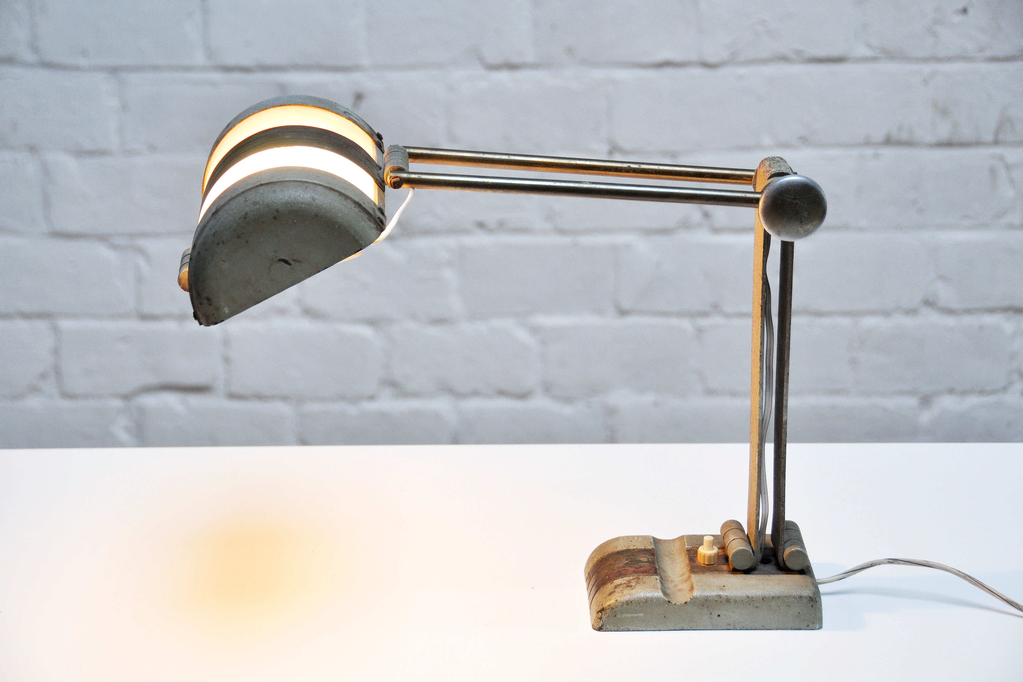 French art deco desk lamp in the style of rene koechlin, 1930s