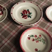 6 flat plates and one plat Badonviller Digoin Sarreguemines