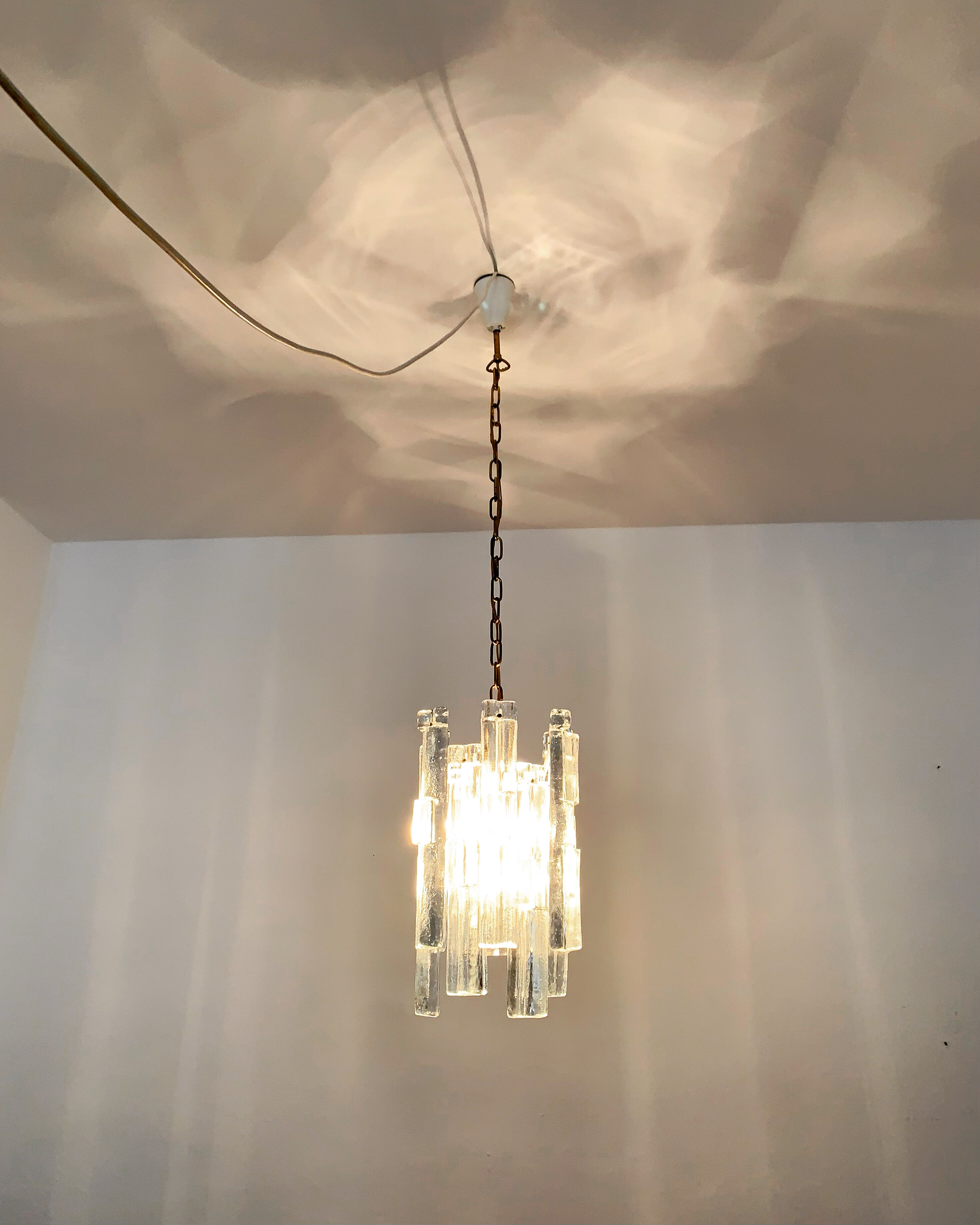 Ice glass chandelier by J.T. Kalmar