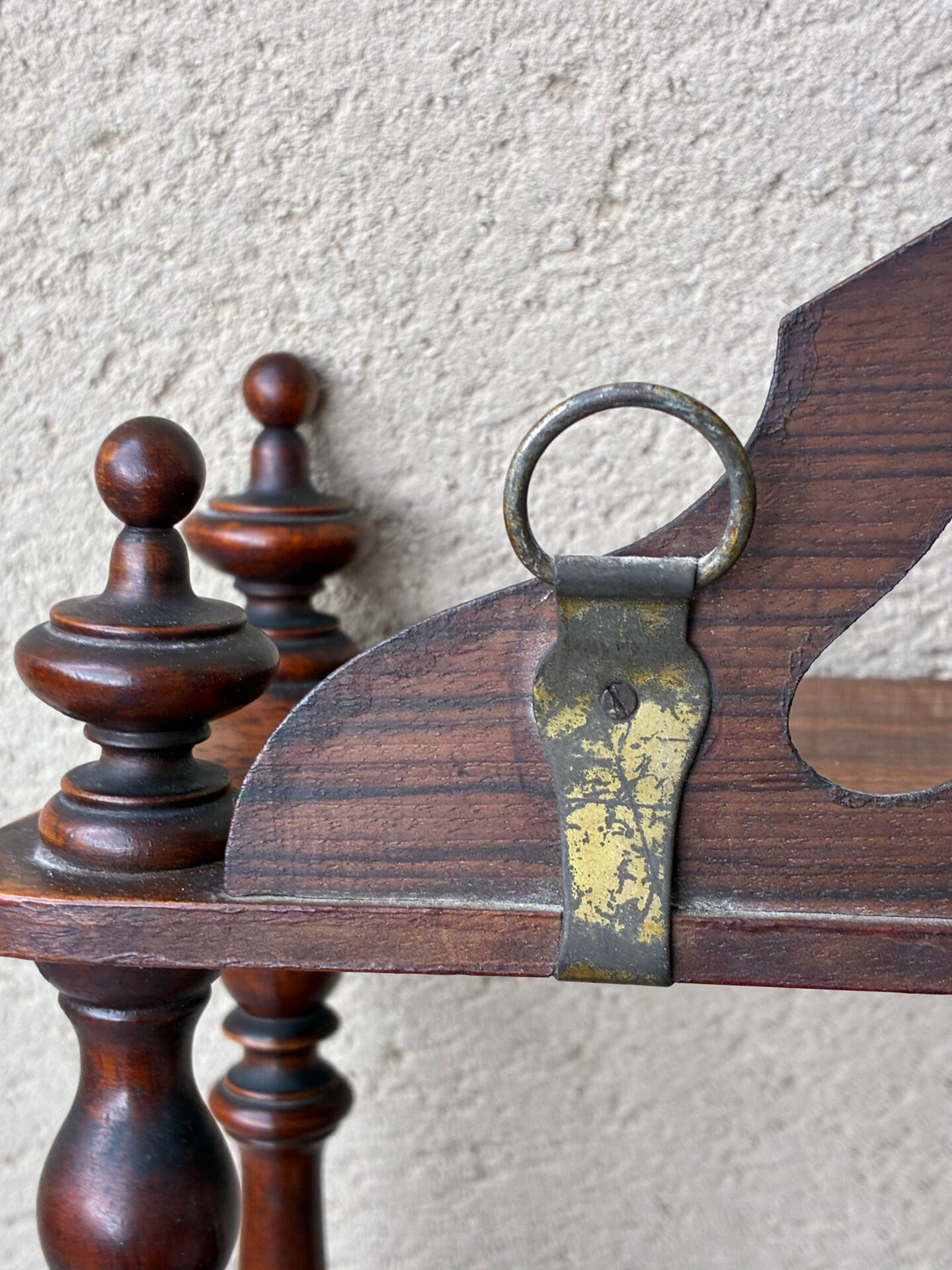 Vintage 60s turned wooden shelf