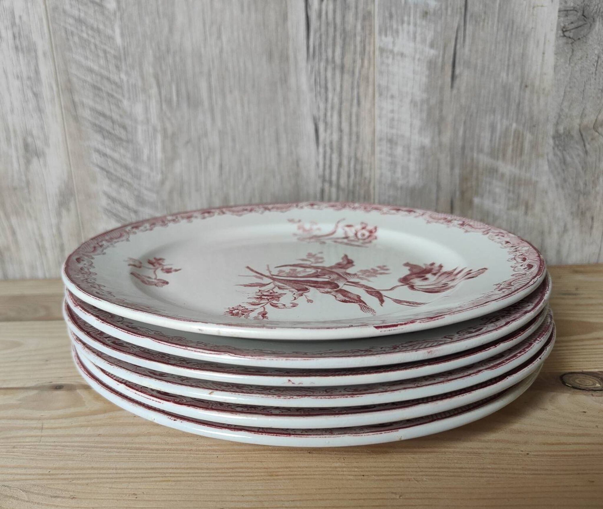 6 assiettes à dessert modèle Fontanges par Sarreguemines