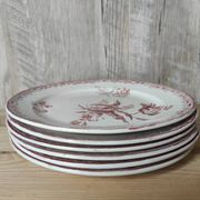 6 assiettes à dessert modèle Fontanges par Sarreguemines