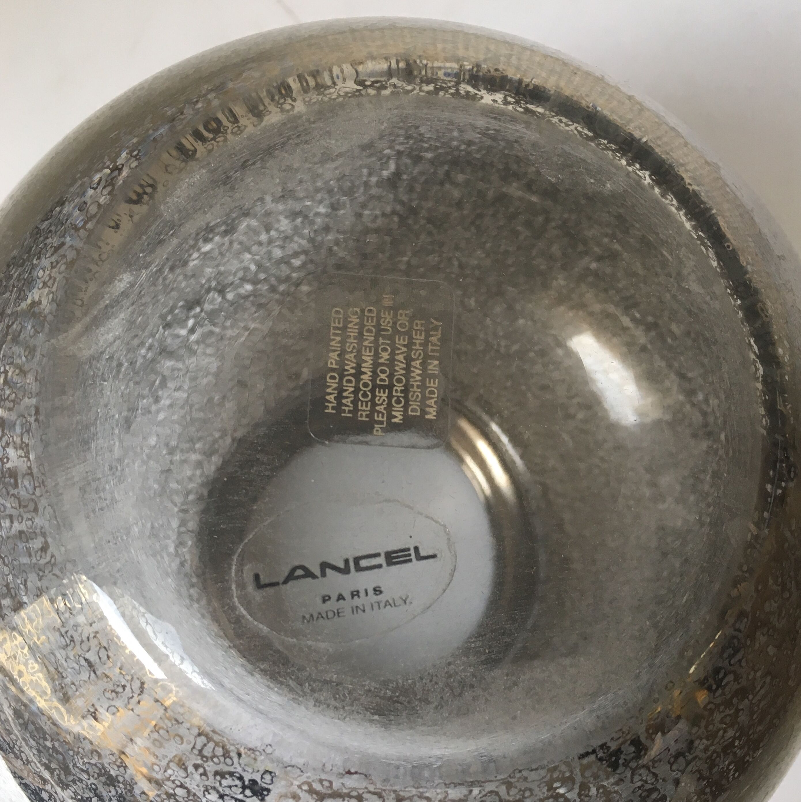 Italian mercurized glass vase for Lancel Paris