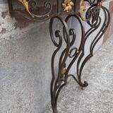 Console forged foot marble top