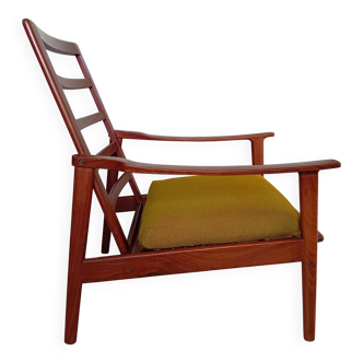 Fauteuil scandinave boomerang années 60 70 bois teck vintage bureau salon