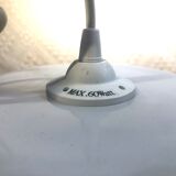 Vintage suspension in white opaline and red border, corolla shape / French vintage