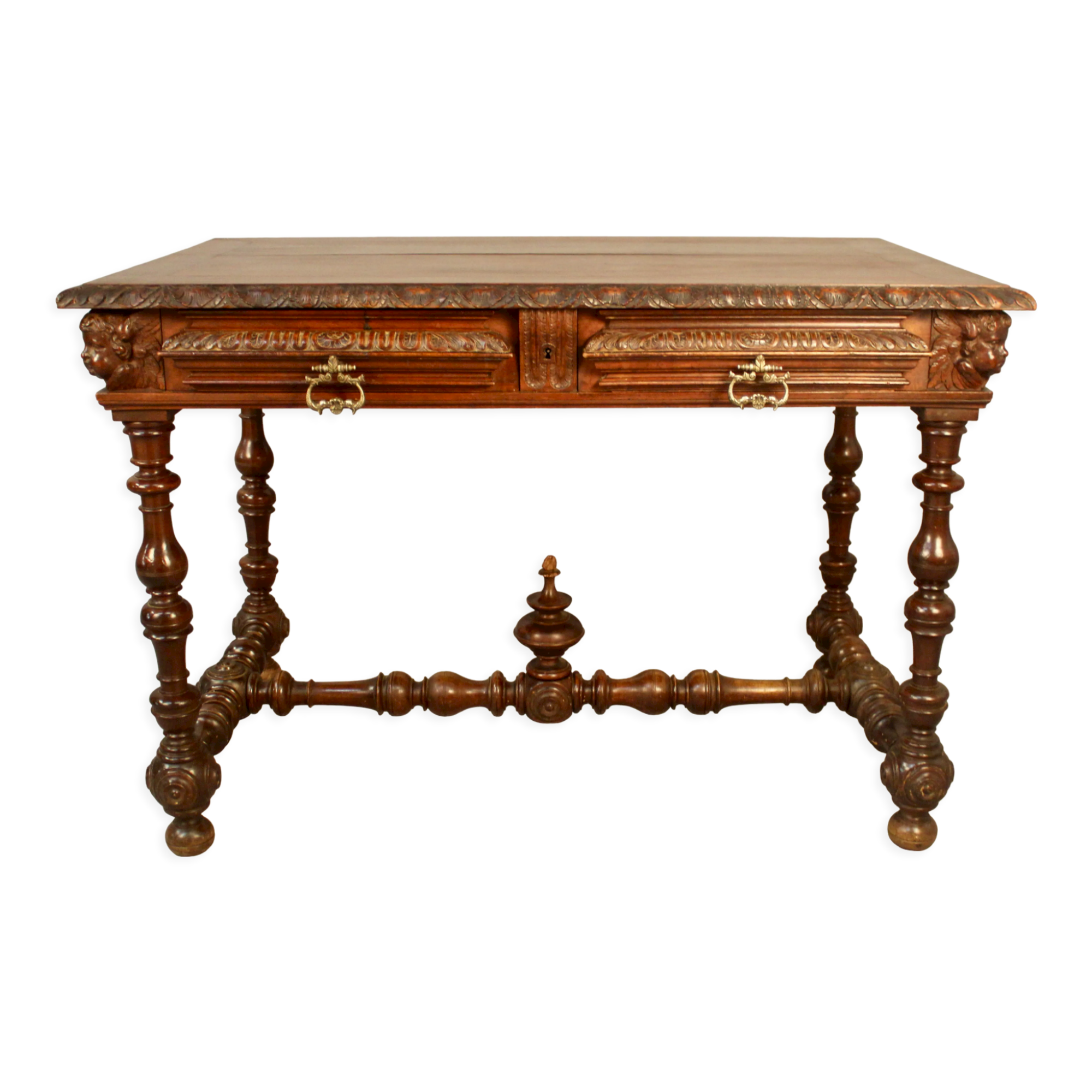 Louis XIII style writing table with Putti decoration