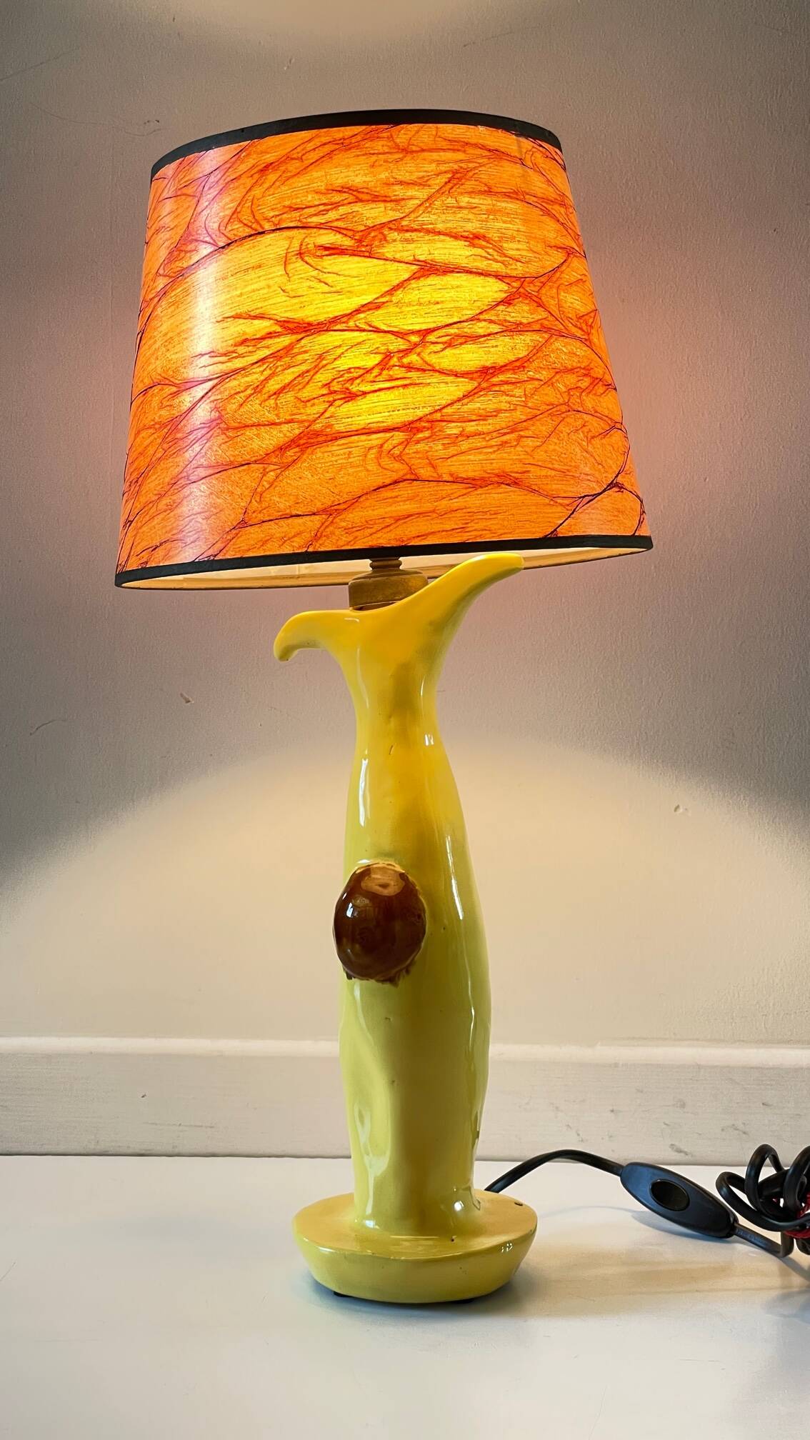 Vintage signed art ceramic lamp