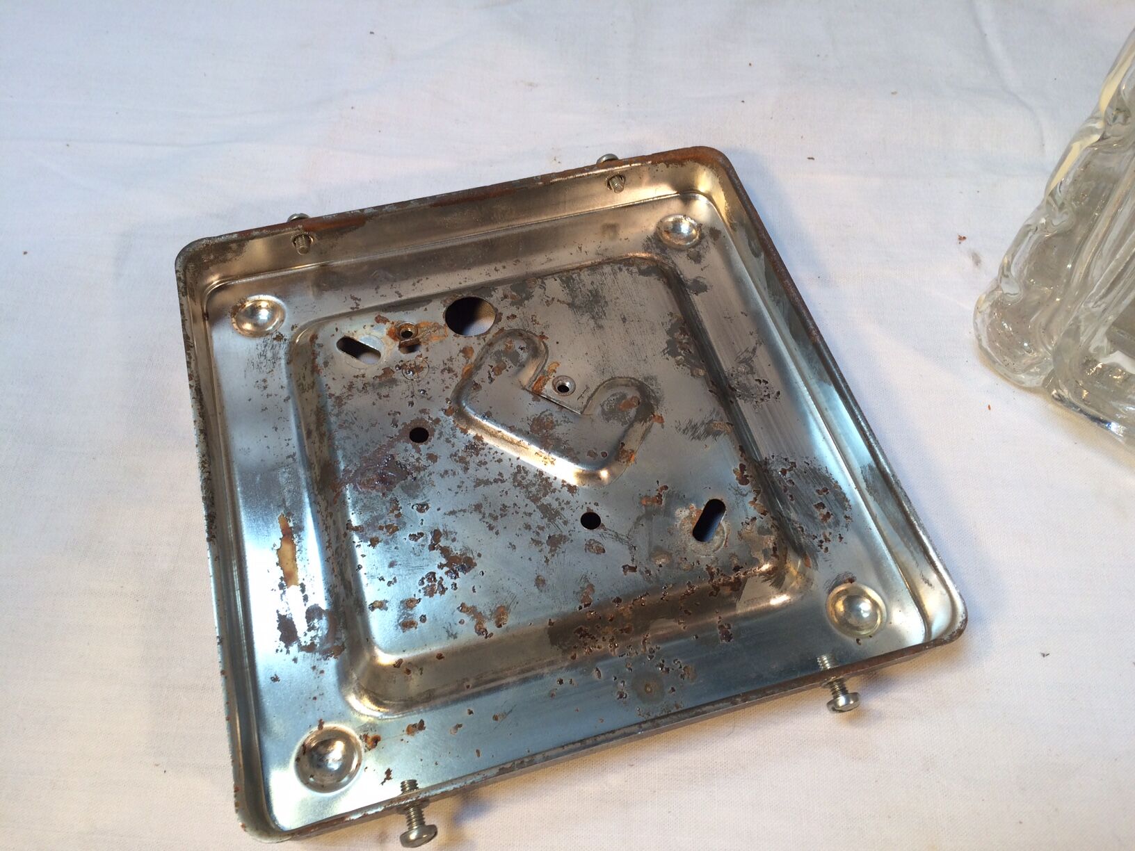 Vintage moulded glass ceiling light - 1970s