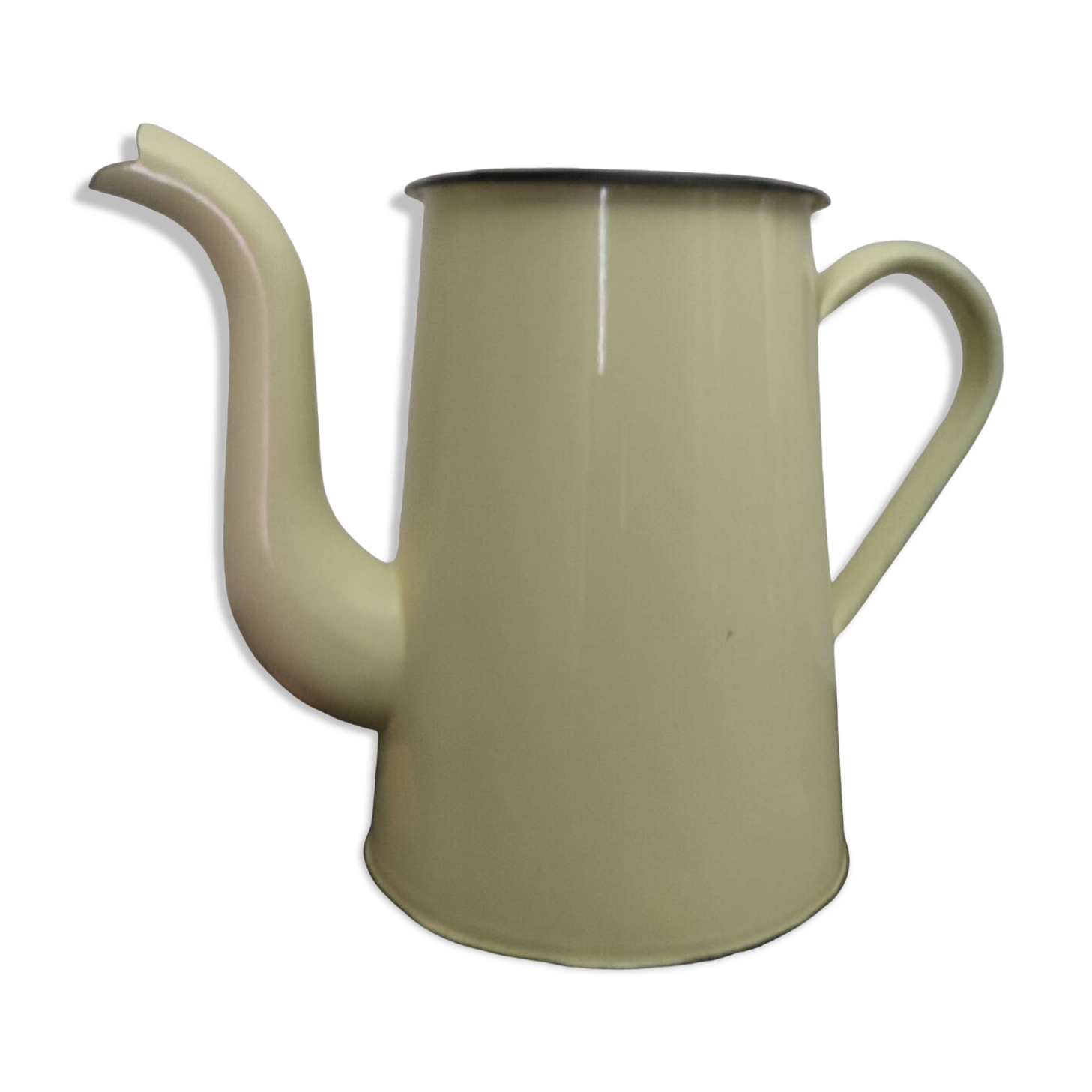 Vintage Yellow Enameled Sheet Metal Coffee Pot