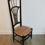 Chaise de nourrice provençale avec assise cannée ancienne