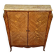 Curved Louis XV style armoire with floral marquetry, 20th century period.