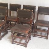 a set of six leather chairs and nails