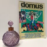 Flacon de parfum en cristal taillé à la main et laiton, couleur lilas, Italie