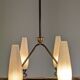 8-light brass chandelier, 50s-60s